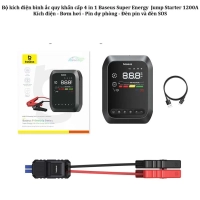 Bộ kích ắc quy ô tô khẩn cấp kiêm bơm hơi, pin sạc dự phòng và đèn pin Baseus  4 in 1 Car Jump Starter 1200A