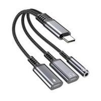 Cáp chuyển đổi âm thanh Type C sang  3.5mm + Type C Audio + Type C sạc