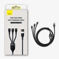 Cáp sạc nhanh đa năng 2 sang 3 Baseus TWO FOR THREE FAST CHARGING CABLE Flash Series Ⅱ (100W)