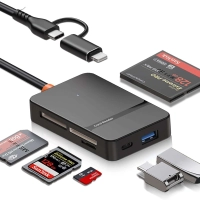 Đầu đọc thẻ cho iPhone, iPad, MacBook, Type-C+Lightning 8 in 1 Card Reader (ADS-315)
