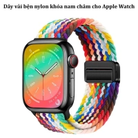 Dây vải bện nylon khóa nam châm cho Apple Watch 38/40/41/42/44/45/49mm