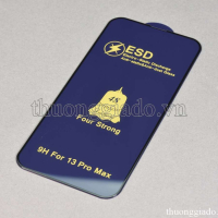 Miếng dán màn hình iPhone 13 Pro Max (kính cường lực, ESD 4S Four Strong, 9H, full màn)