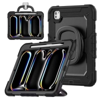 Ốp lưng chống sốc iPad Pro 11 inch M4 2024 A2836 (3 lớp bảo vệ siêu bền, tay cầm xoay 360 độ)