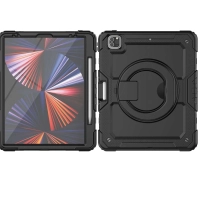 Ốp lưng chống sốc iPad Pro 12.9 2018/ 2020/ 2021/ 2022 (3 lớp bảo vệ siêu bền, tay cầm xoay 360 độ)