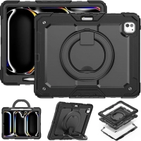 Ốp lưng chống sốc iPad Pro 13 inch M4 2024 (3 lớp bảo vệ siêu bền, tay cầm xoay 360 độ)