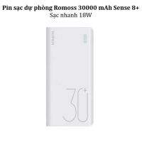 Pin sạc dự phòng Romoss 30000 mAh Sense 8+, sạc nhanh 18W