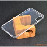 Ốp lưng silicone iPhone X, trong suốt, hiệu Vu Case