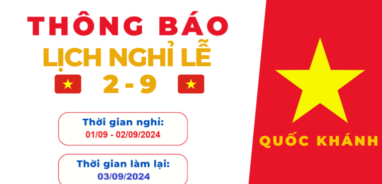 Lịch nghỉ lễ Quốc Khánh 2-9-2024