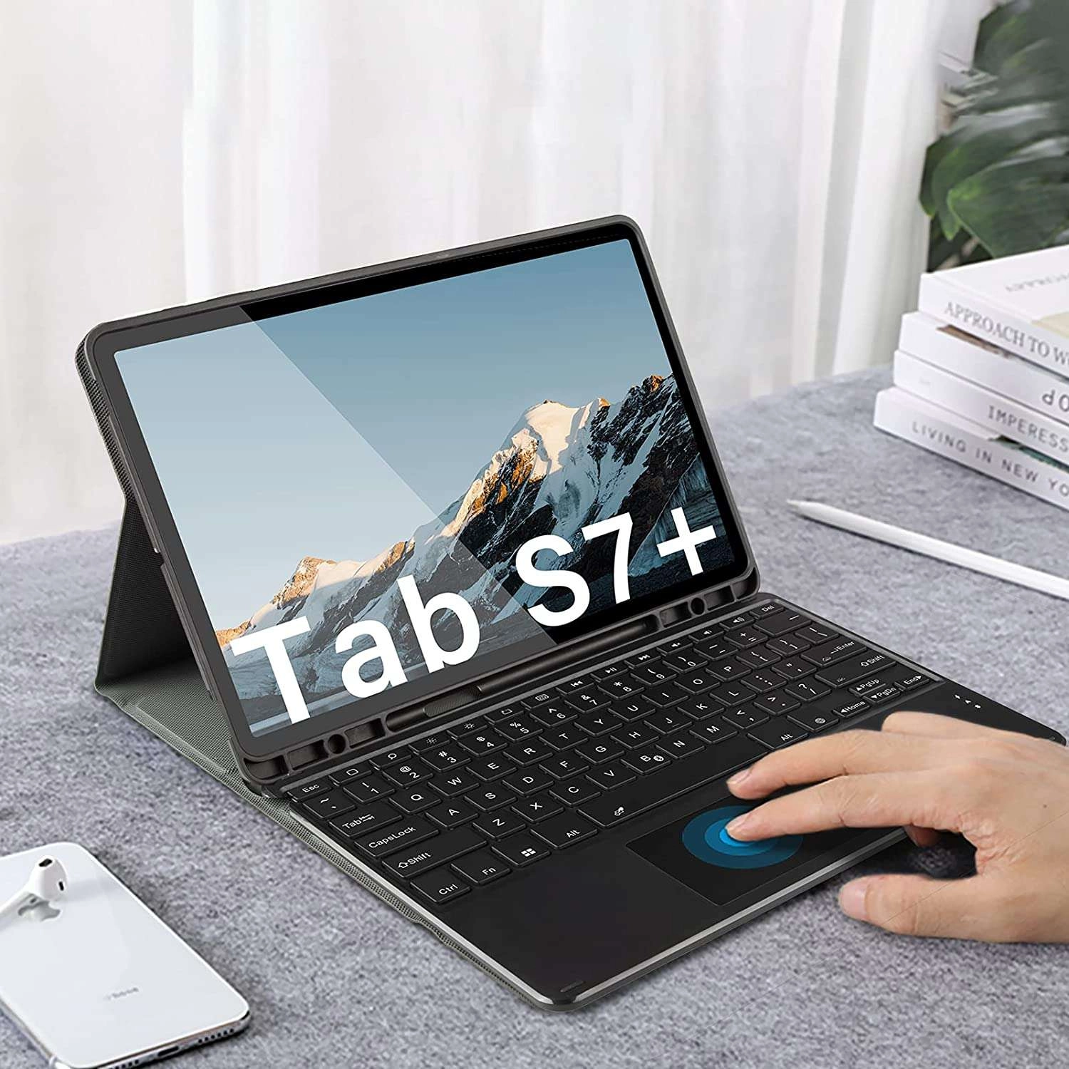 Bao da bàn phím Samsung Tab S7 FE có touchpad Bao da bàn phím Samsung Tab S7 FE có touchpad