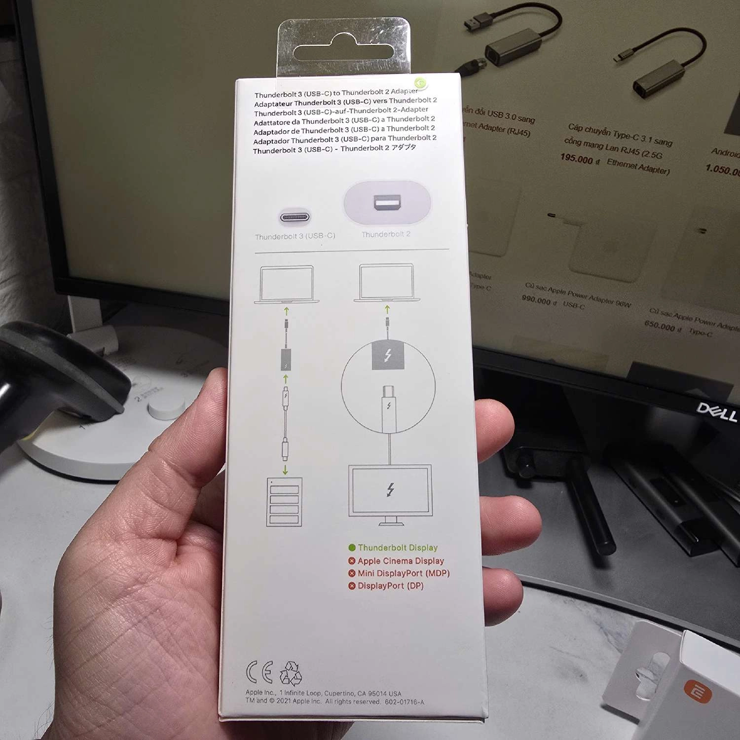 Cáp Thunderbolt 3 (USB-C) to Thunderbolt