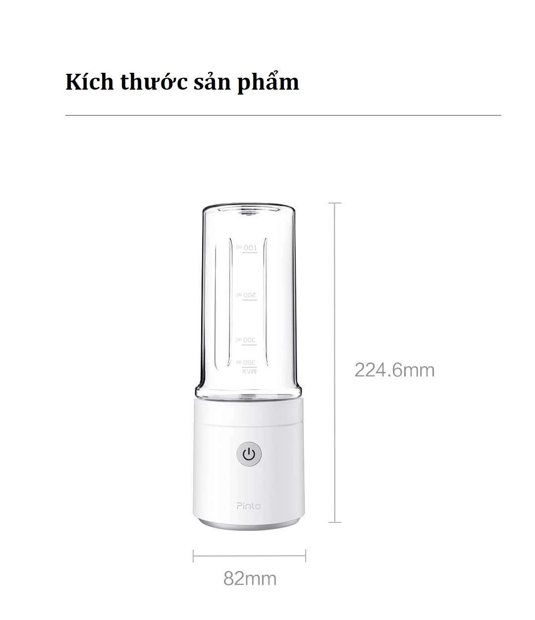 Máy xay sinh tố cầm tay Xiaomi Pinlo PL-B007W2W màu trắng