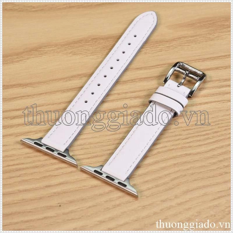 Dây đồng hồ Apple Watch 38mm/ 40mm/ 41mm/ 42mm/ 44mm/ 45mm (chất liệu da, phong cách dây mảnh) series 1 đến series 7