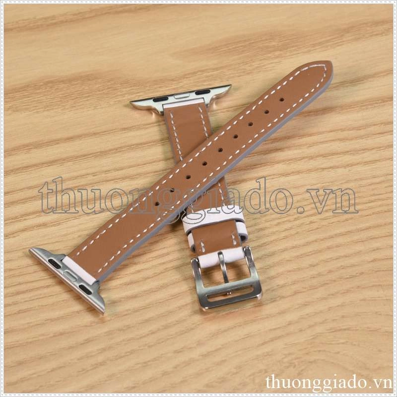 Dây đồng hồ Apple Watch 38mm/ 40mm/ 41mm/ 42mm/ 44mm/ 45mm (chất liệu da, phong cách dây mảnh) series 1 đến series 7