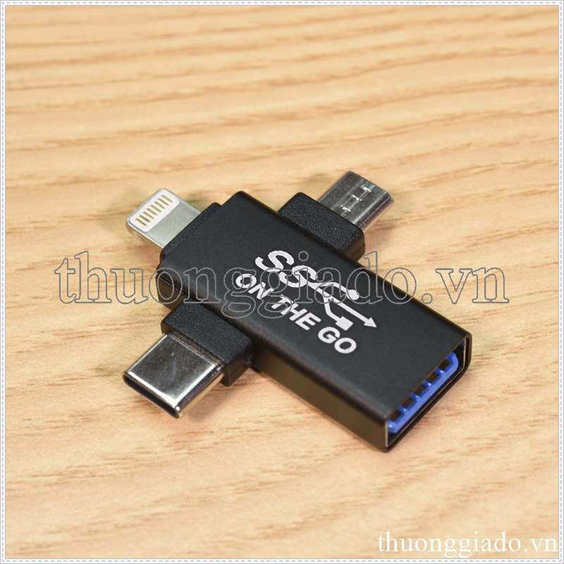 Đầu OTG đa năng 3 in 1 (type c, micro usb, lightning)