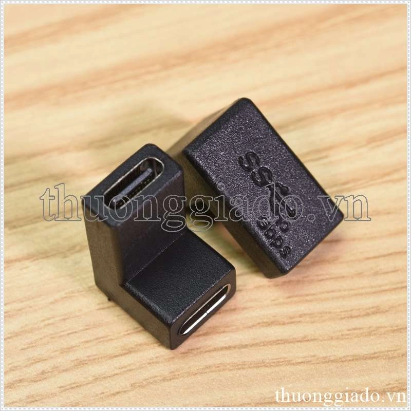 Đầu nối Type C 3.1 (2 đầu cái, gập góc vuông 90 độ theo chiều ngang)