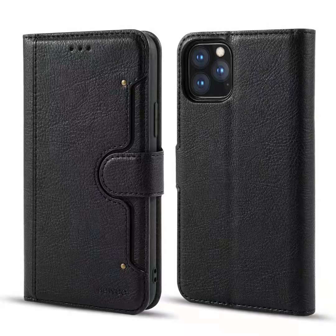 Bao da iPhone 12 mini/ iPhone 12/ iPhone 12 Pro/ iPhone 12 Pro Max (bao da cầm tay chất liệu da bò, hiệu Kaiyue)