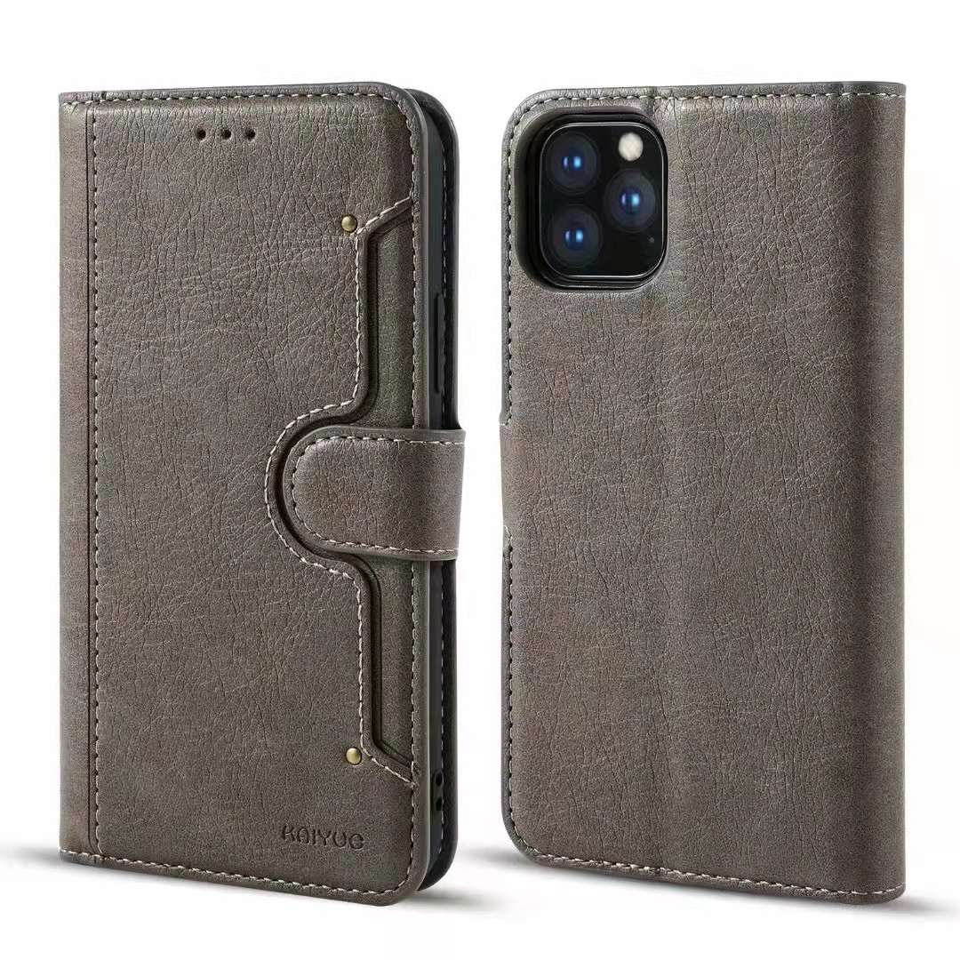 Bao da iPhone 12 mini/ iPhone 12/ iPhone 12 Pro/ iPhone 12 Pro Max (bao da cầm tay chất liệu da bò, hiệu Kaiyue)