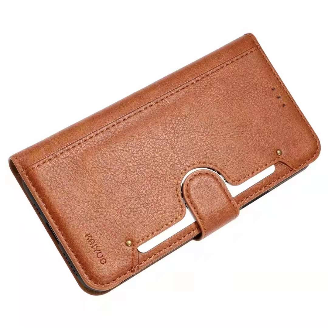 Bao da iPhone 12 mini/ iPhone 12/ iPhone 12 Pro/ iPhone 12 Pro Max (bao da cầm tay chất liệu da bò, hiệu Kaiyue)