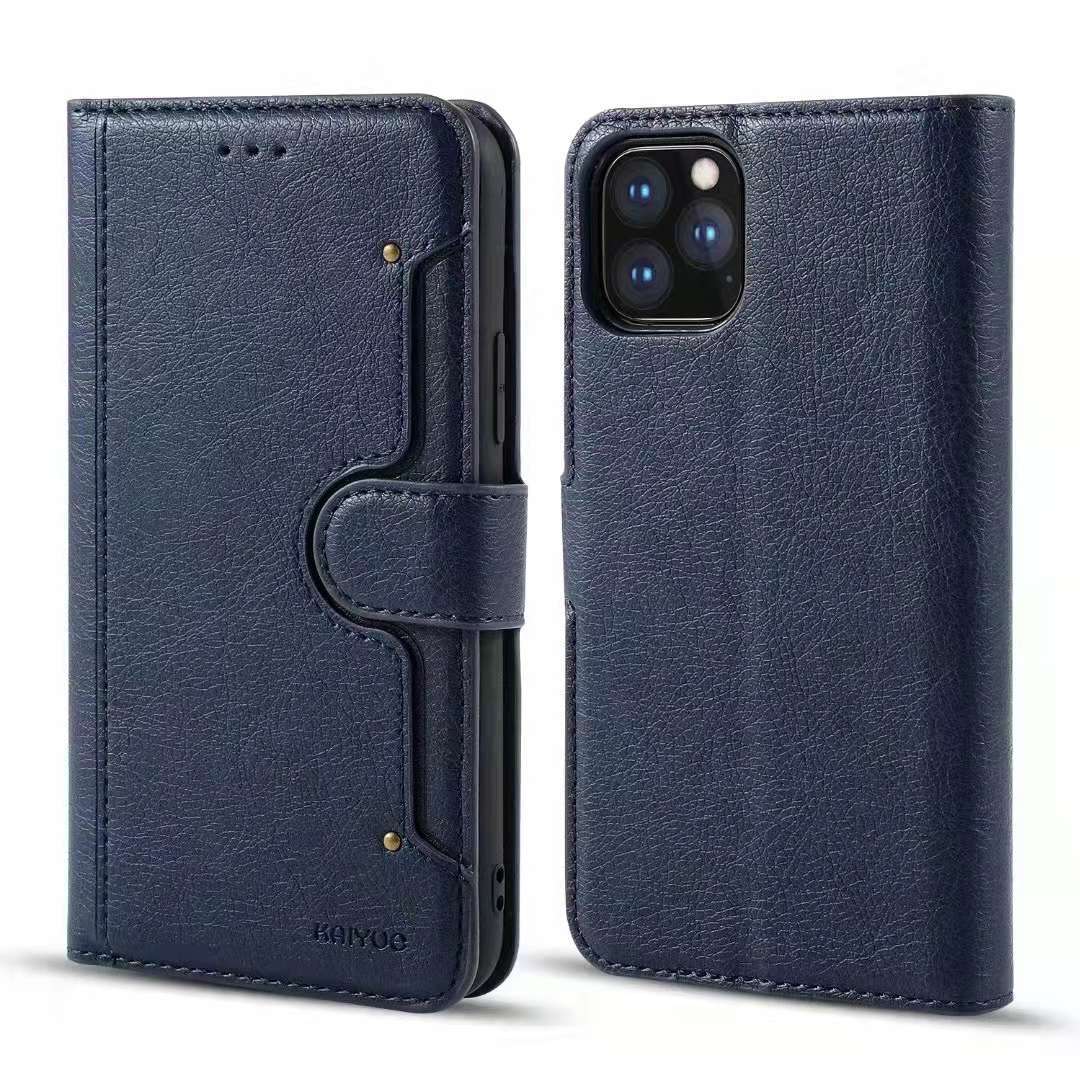 Bao da iPhone 13 mini/ iPhone 13/ iPhone 13 Pro/ iPhone 13 Pro Max (bao da cầm tay chất liệu da bò, hiệu Kaiyue)