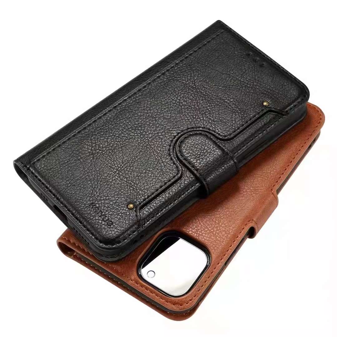 Bao da iPhone 13 mini/ iPhone 13/ iPhone 13 Pro/ iPhone 13 Pro Max (bao da cầm tay chất liệu da bò, hiệu Kaiyue)