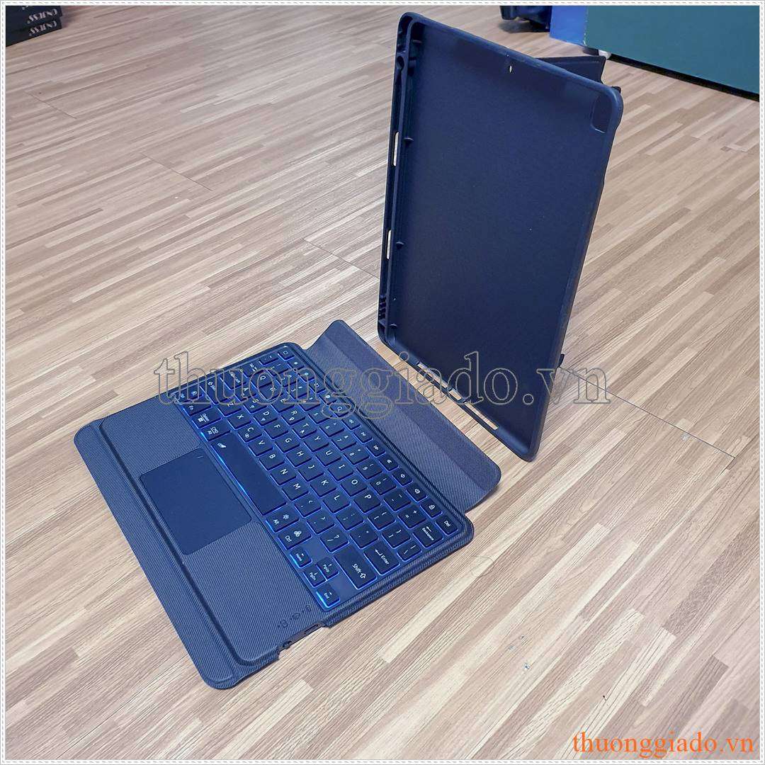 Bao da kèm bàn phím iPad Air 3 2019, iPad 10.5 2019, iPad Pro 10.5 2017 có touchpad, có đèn nền phím bấm, có ngăn để bút, hỗ trợ kết nối 3 thiết bị cùng lúc (mẫu 2023)