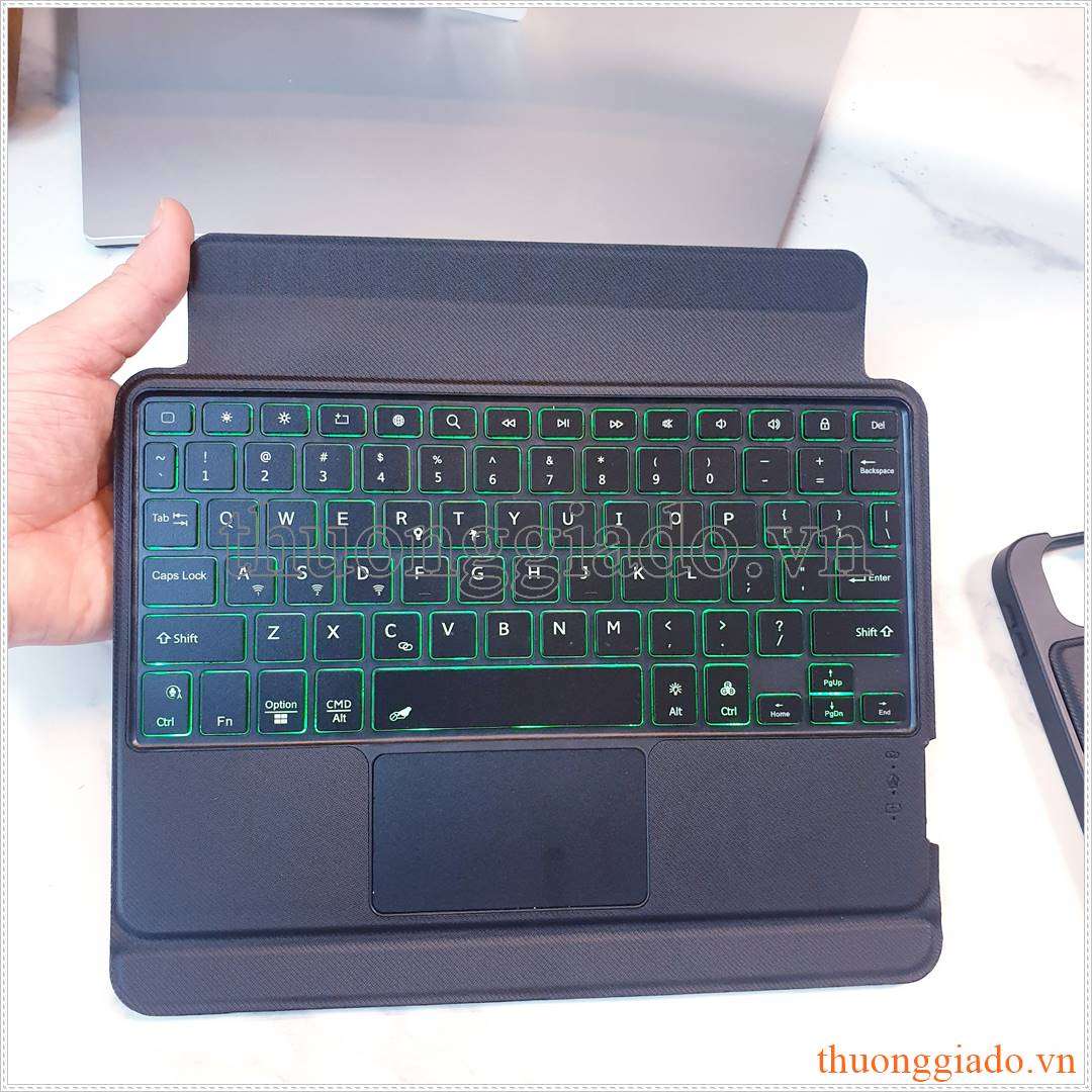Bao da kèm bàn phím iPad Air 5 M1 11 inch 2021 , iPad Air 4 10.9 inch 2020 có touchpad, có đèn nền phím bấm, có ngăn để bút, hỗ trợ kết nối 3 thiết bị cùng lúc (mẫu 2023)