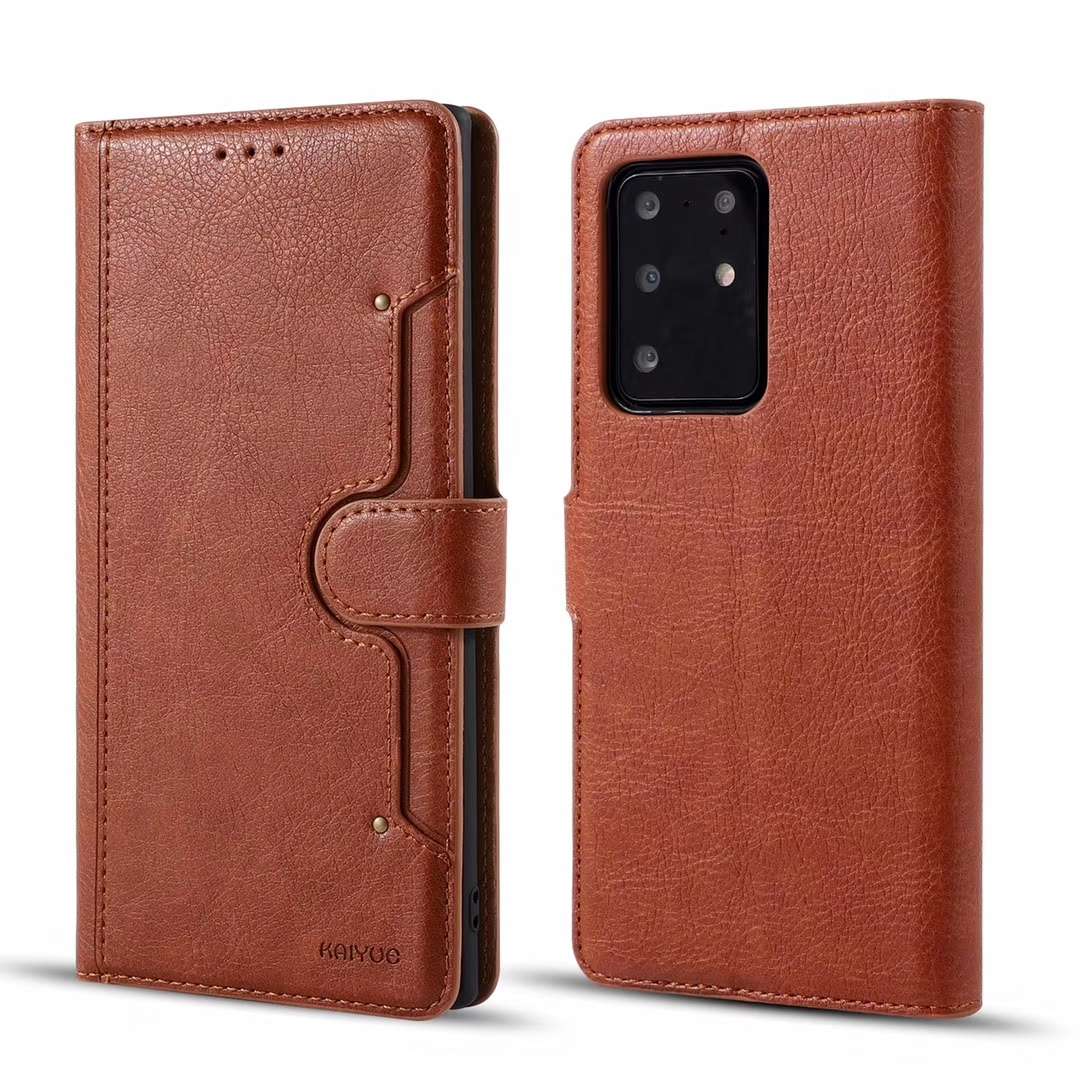 Bao da Samsung Galaxy S21/ Galaxy S21 / Galaxy S21 ultra (bao da cầm tay chất liệu da bò, hiệu Kaiyue
