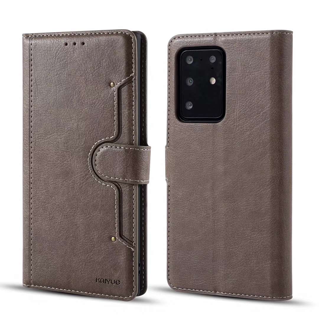 Bao da Samsung Galaxy S21/ Galaxy S21 / Galaxy S21 ultra (bao da cầm tay chất liệu da bò, hiệu Kaiyue