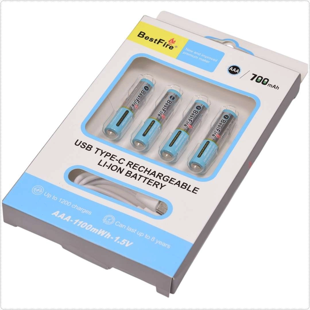 Bộ 2 viên / 4 viên pin sạc AAA 1.5V BestFire 1100mWh 700mAh cổng sạc type-c
