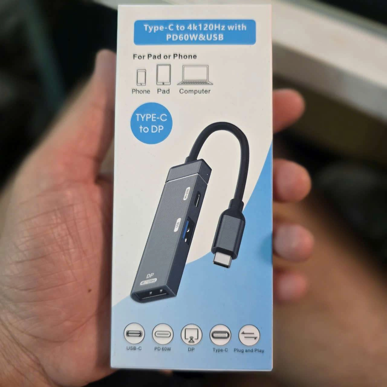 Bộ chuyển đổi đa cổng Type-C sang DisplayPort USB 3.0   Sạc USB-C (PD 60W)