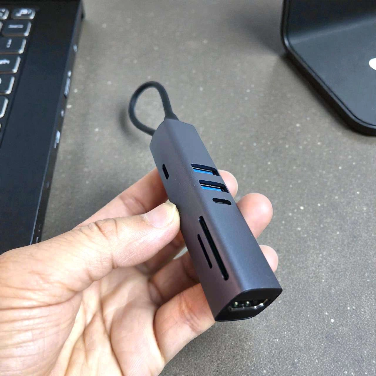 Bộ chuyển đổi TYS 7-2U (Type-C 7 in 1 Stroage Hub) PD100W usb3.0 usb2.0 SD/TF HDTV