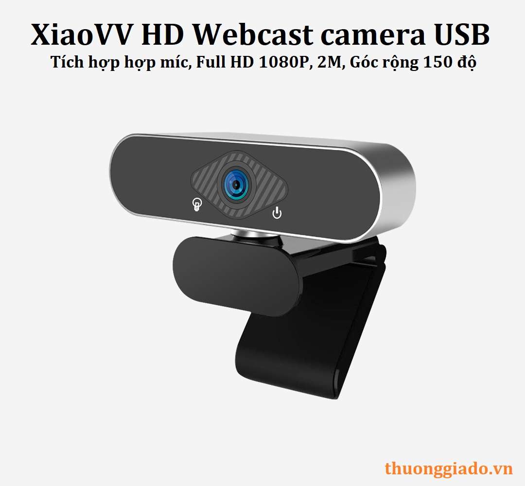 Camera học online XiaoVV Full HD 1080P Webcast Camera USB (tích hợp míc, độ phân giải Full HD 1080P, 2 Triệu điểm ảnh, góc rộng 150 độ)
