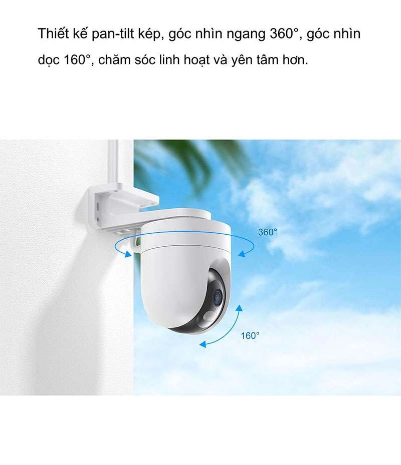 Camera ngoài trời Xiaomi CW400 2.5K xoay 360 Outdoor Security Camera