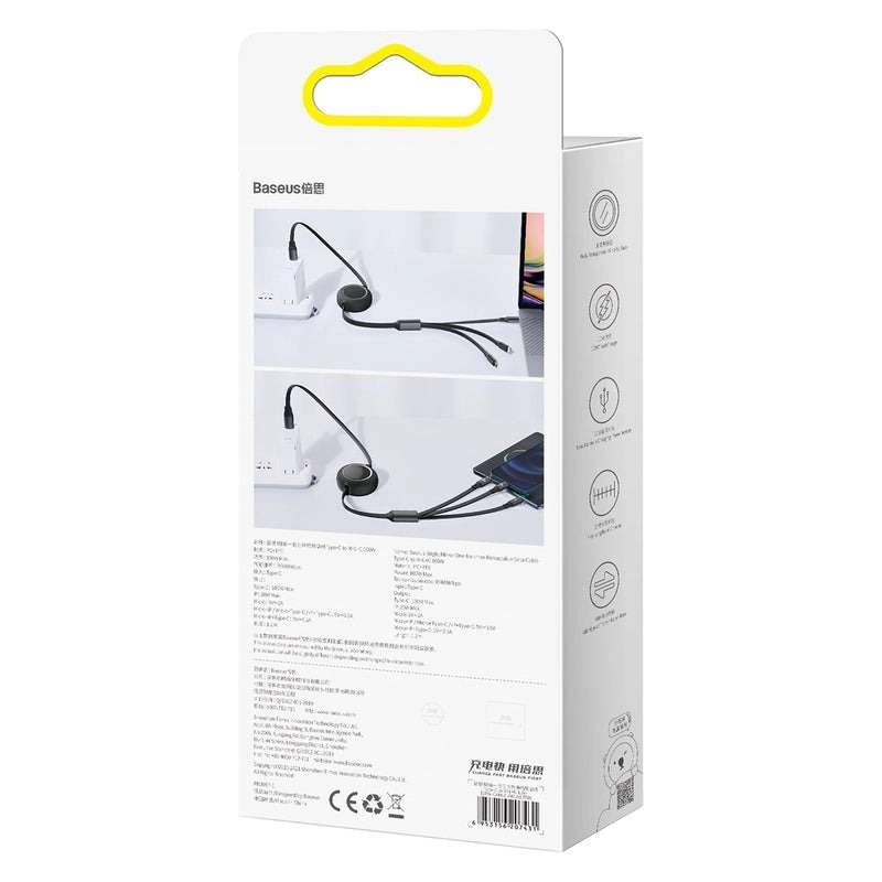Cáp Sạc Dây Dẹt Rút Công Suất 100W Baseus Bright Mirror Series II với 3 cổng trong 1