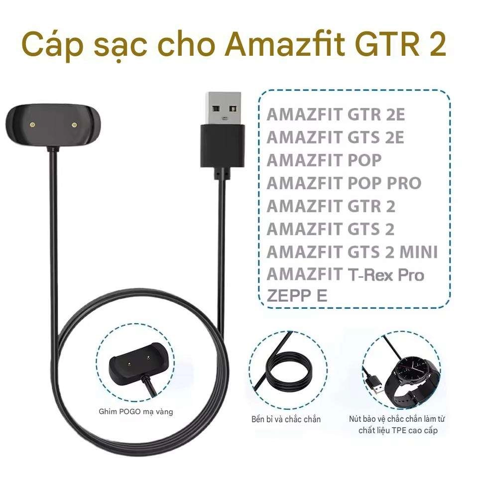 Cáp sạc, dây sạc Amazfit T-Rex Pro, GTS 2/2e/2 mini/ GTR 2/2E, Pop, Bip U