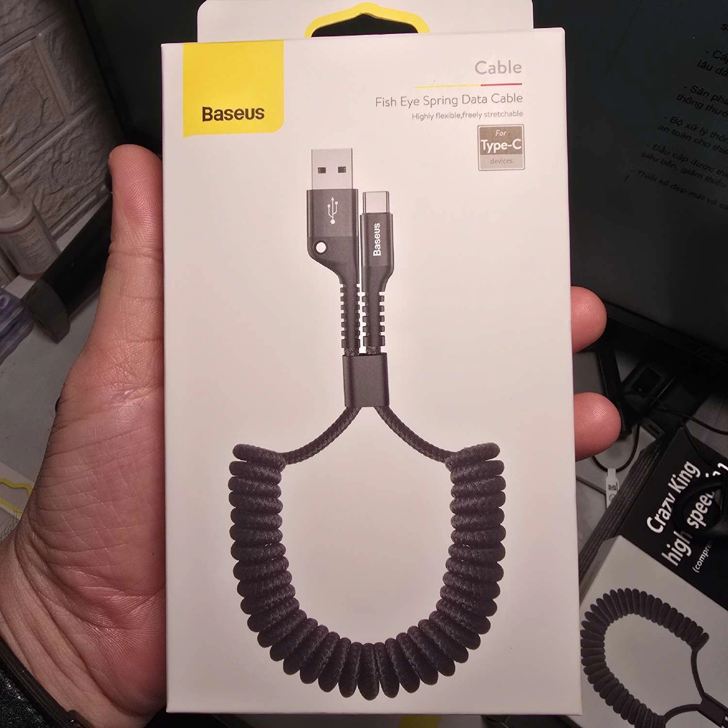 Cáp sạc lò xo đàn hồi USB sang Type-C Baseus CATSR-01