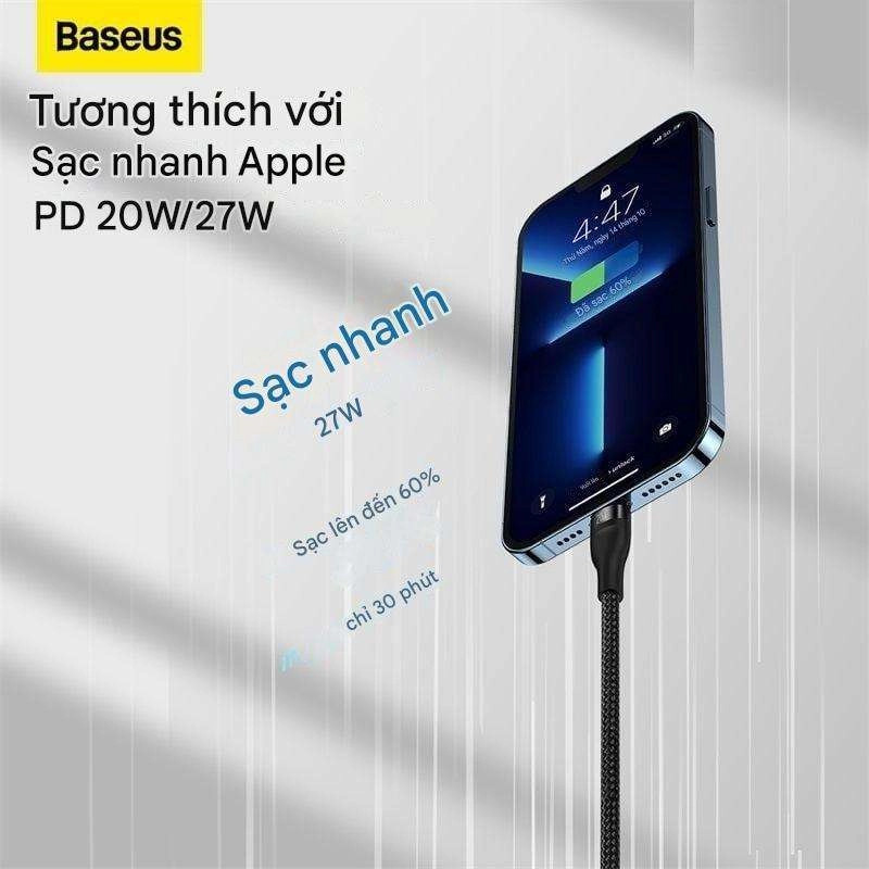 Cáp sạc nhanh đa năng 3 in 1 Baseus Flash Series Ⅱ One-for-three Fast Charging Cable Type-C to M L C 100W 1.5M