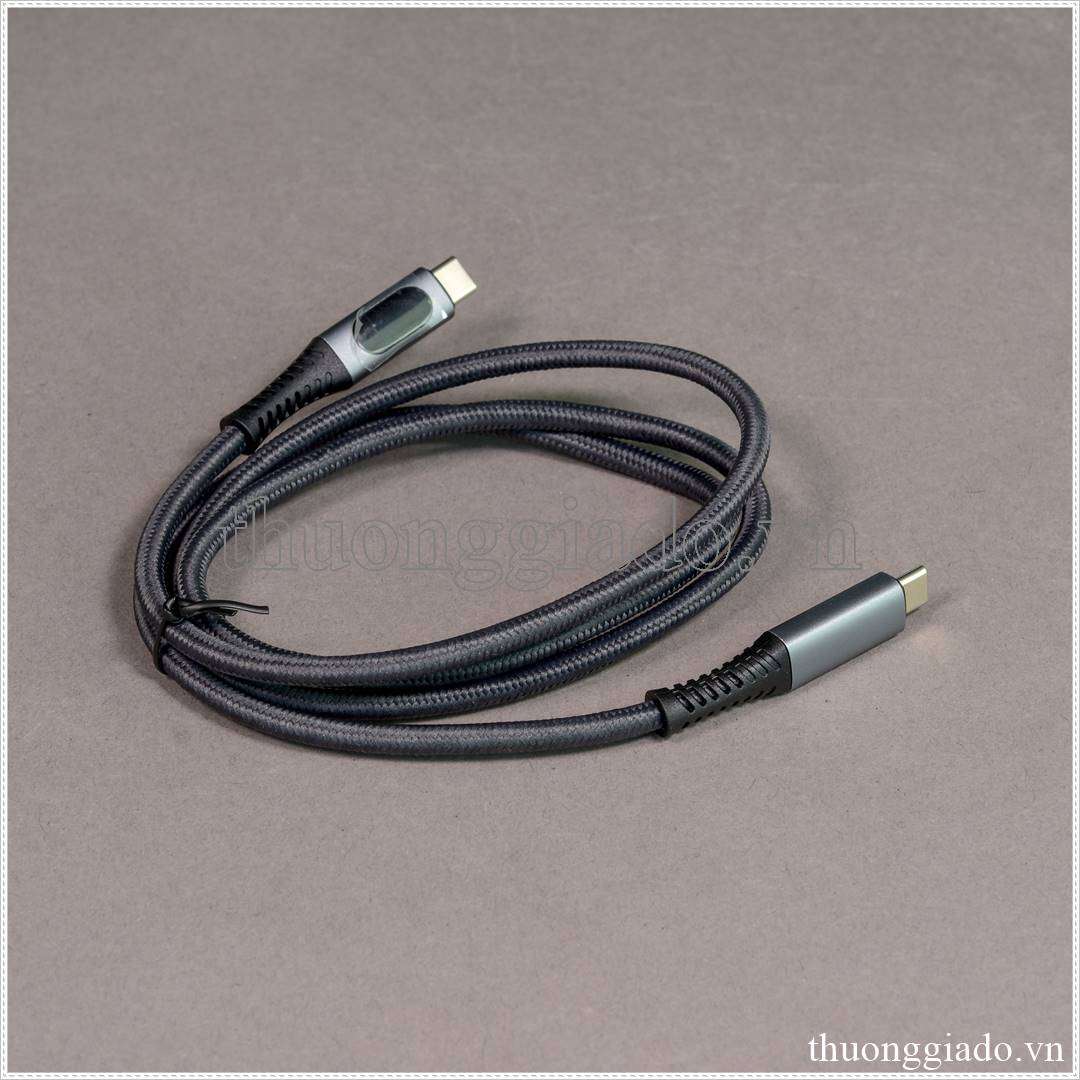 Cáp sạc usb4 type c, có màn hình, tốc độ 40Gbps, sạc nhanh PD 240W, video 8K 60Hz