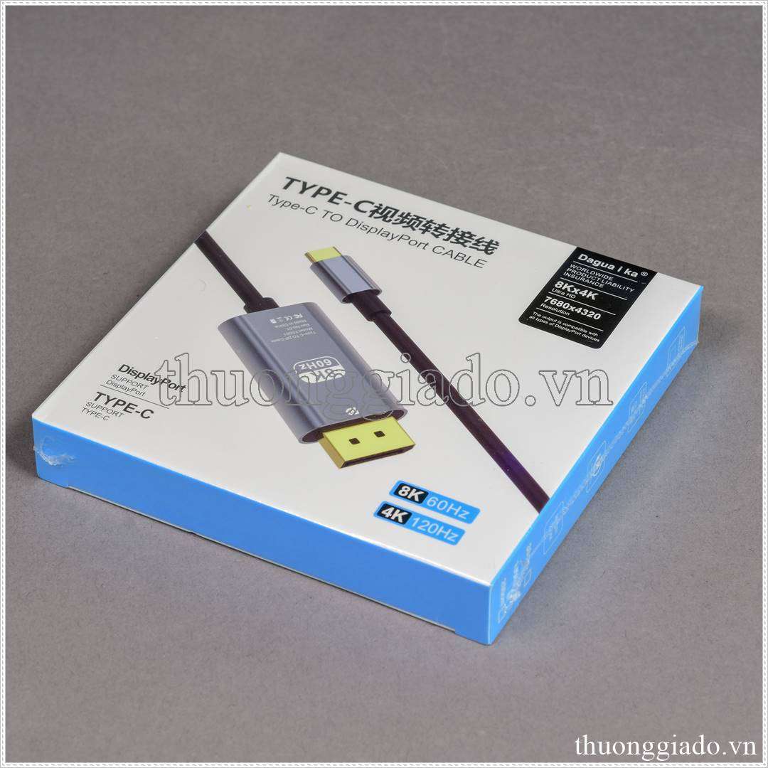 Cáp Type C to Displayport 8K 60Hz, 4K 120Hz, dài 1.5 mét