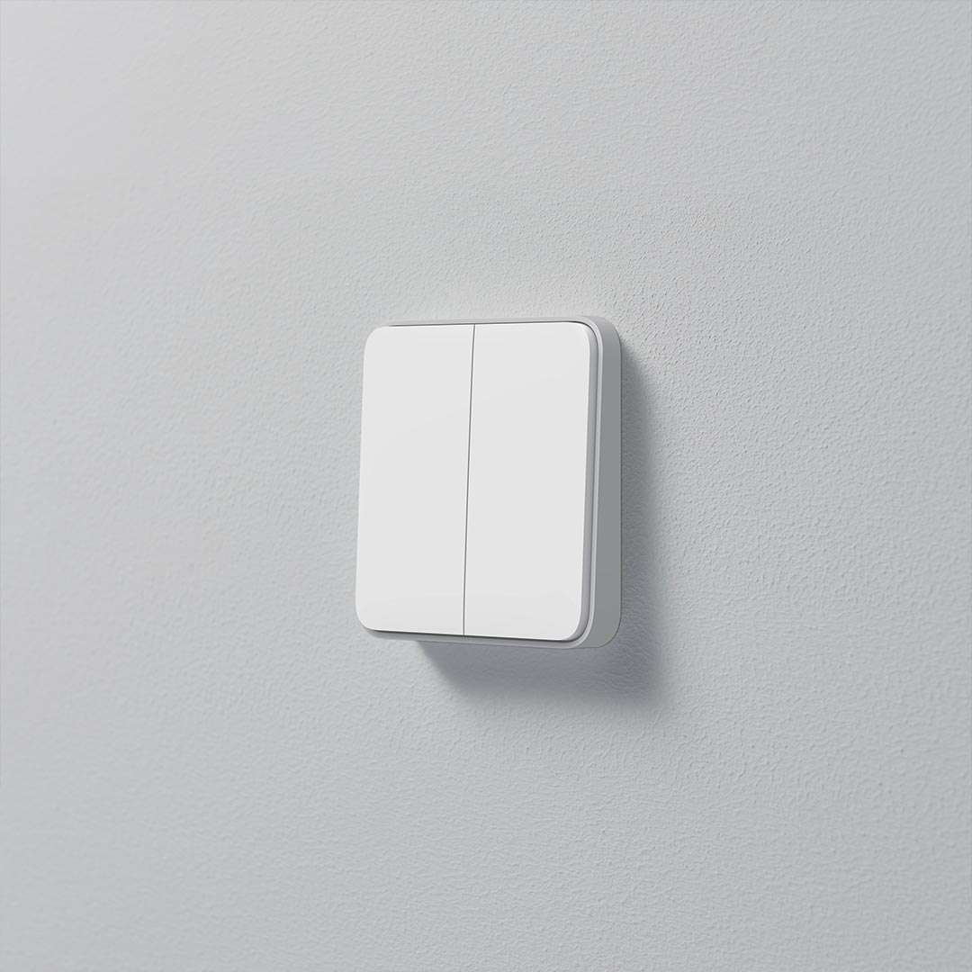 Công tắc tường thông minh Xiaomi Mijia DHKG02ZM (phím đôi, chỉ đấu dây lửa L, không đấu dây nước N)