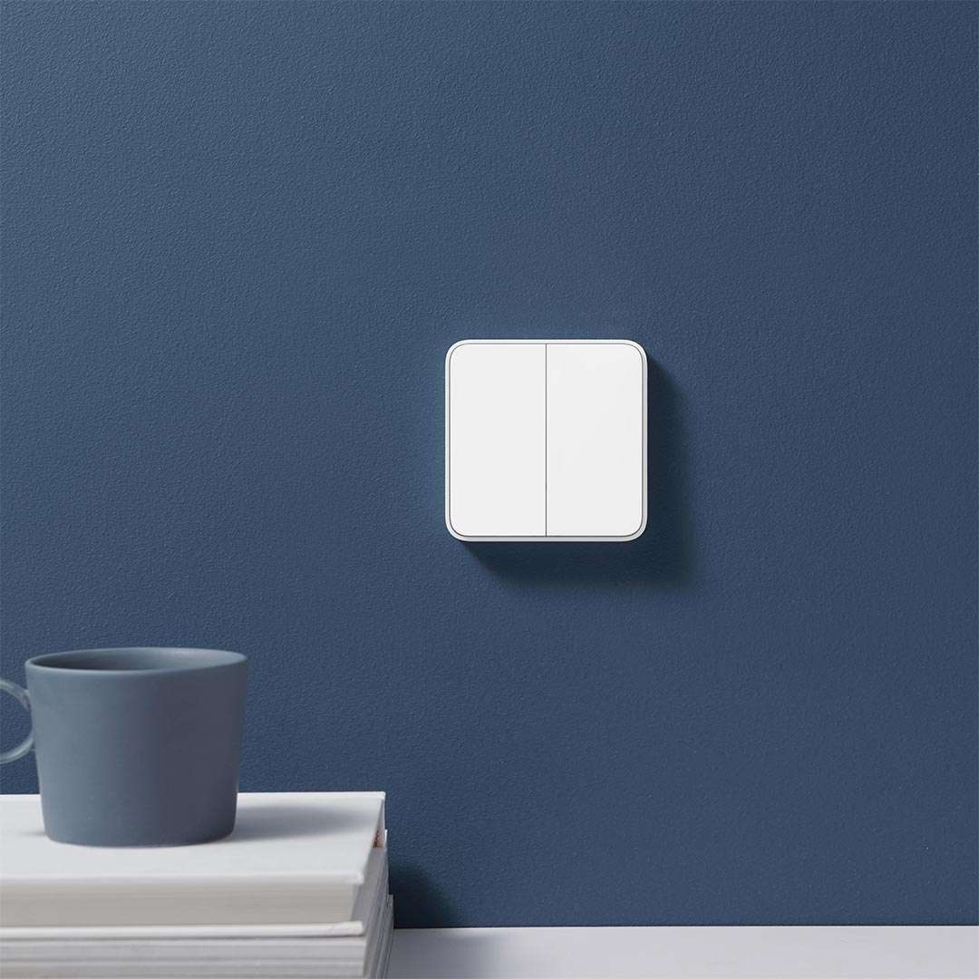 Công tắc tường thông minh Xiaomi Mijia DHKG02ZM (phím đôi, chỉ đấu dây lửa L, không đấu dây nước N)