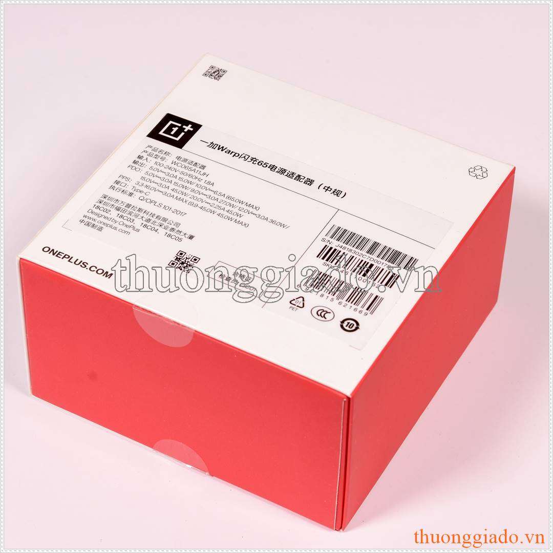 Củ sạc nhanh OnePlus Warp Charge 65W (WC065A11JH) cho OnePlus 8T, OnePlus 9, OnePlus 9R, OnePlus 9 Pro, OnePlus 9RT, OnePlus Nord CE 2, OnePlus 10T Pro, OnePlus 10RT