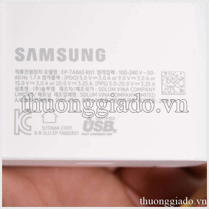 Củ sạc nhanh Samsung 65W chính hãng EP-TA865 R01 bản Châu Âu