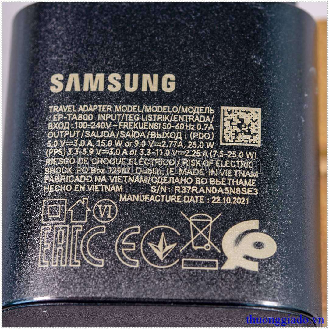 Củ sạc nhanh Samsung EP-TA800 Super Fast Charging (25W) N985 N980 N975 N970 G998 G996 G988 G985