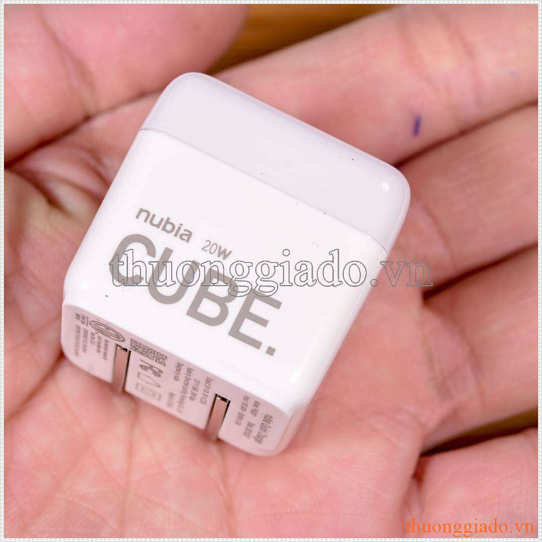 Củ sạc Nubia 20W Cube Quick Charger (Type-C) Model PA0207 sạc cho iphone thế mới