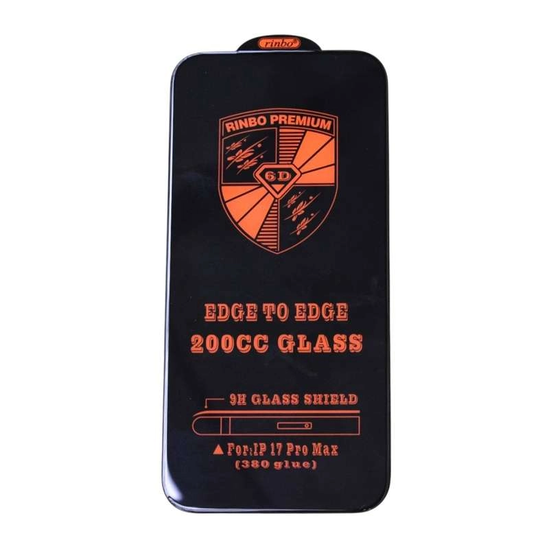 Tấm dán kính cường lực iPhone 17 Pro Max (9H, tràn viền, 380 glue) hiệu Rinbo