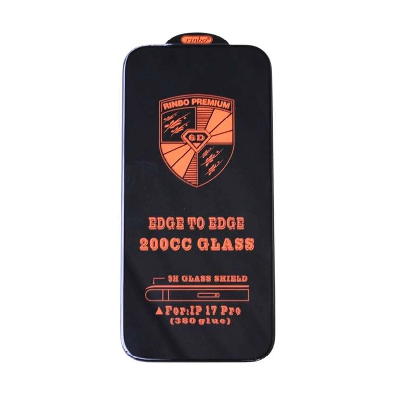 Dán kính cường lực iPhone 17 Pro (9H, tràn viền, 380 glue) hiệu Rinbo