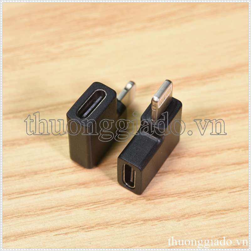 Đầu chuyển đổi Type C sang Lightning góc gập vuông góc 90 độ