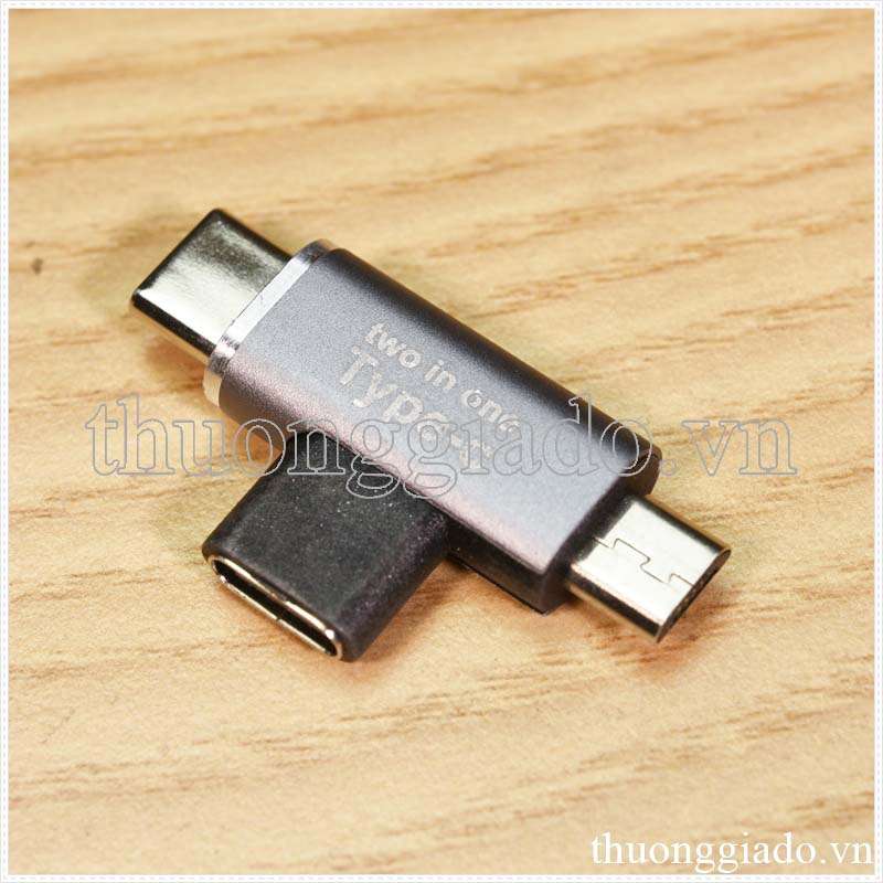 Đầu chuyển đổi type c sang type c và micro sd (two in one)