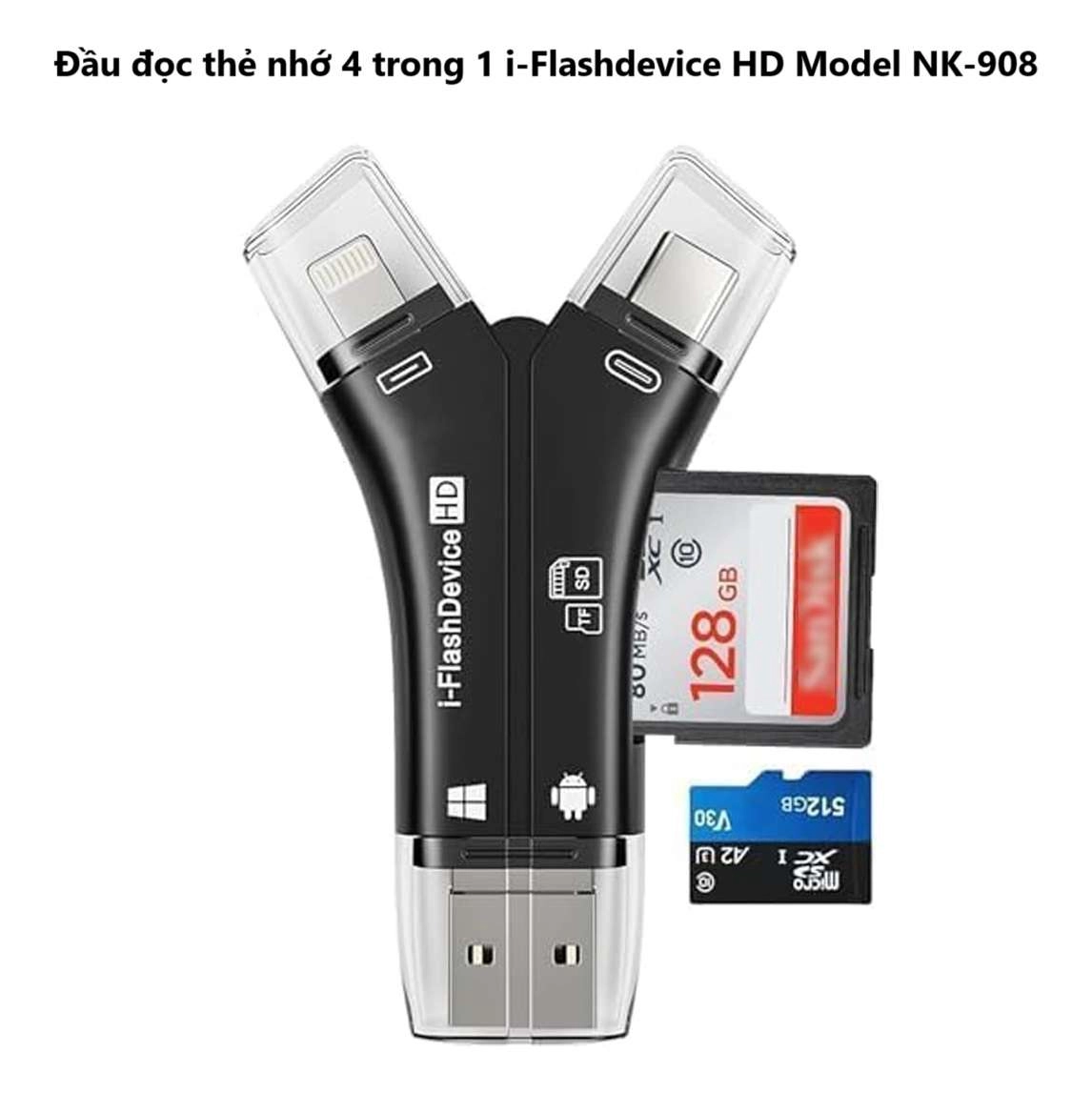 Đầu đọc thẻ nhớ 4 trong 1 i-Flashdevice HD Model NK-908